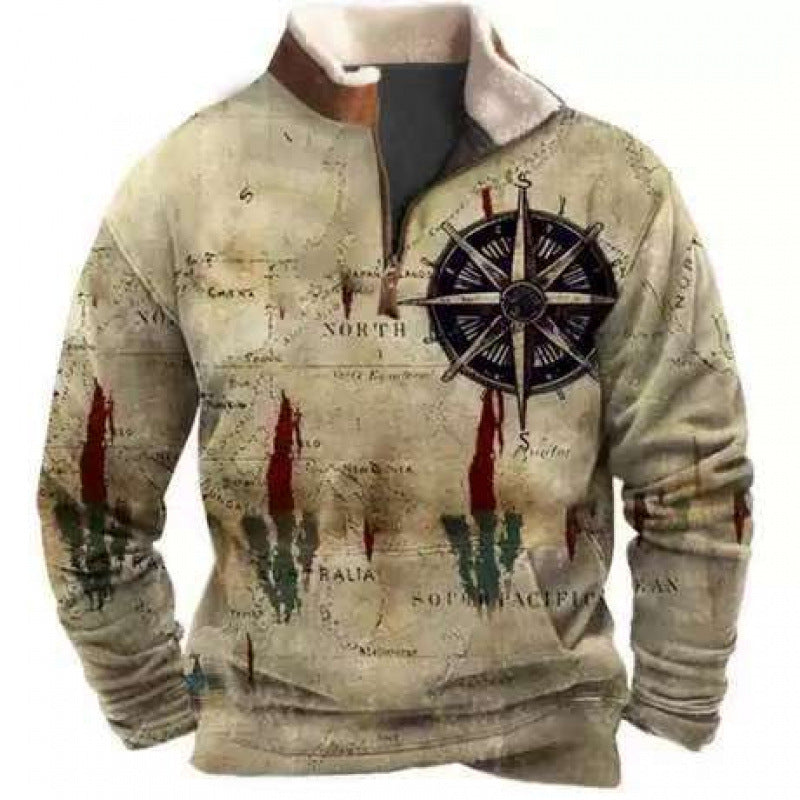 Męska Stylowy Bluza z kapturem z Kaptur i Nautical Print