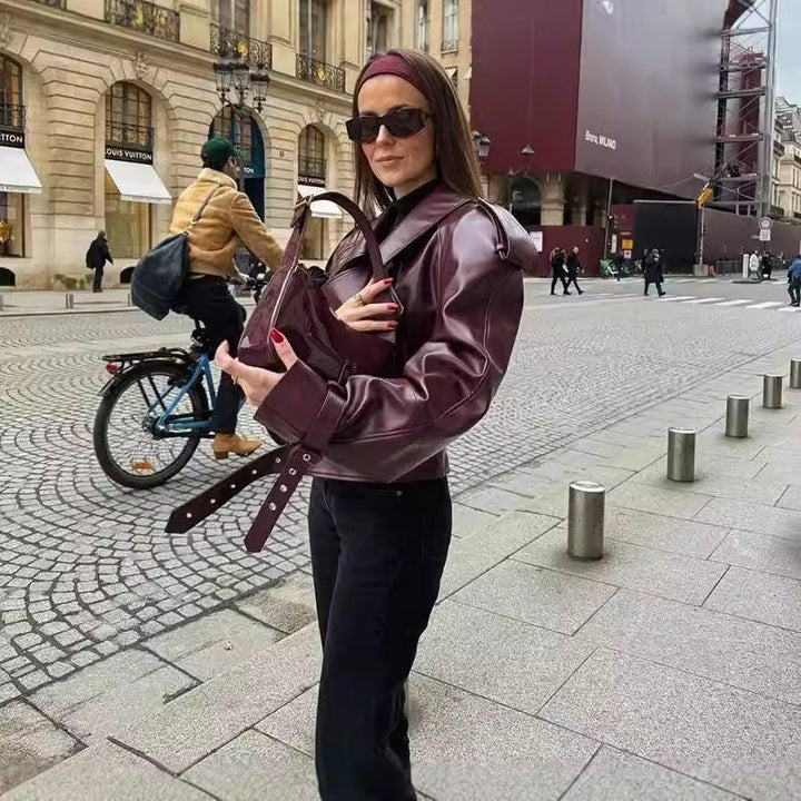 Kurtka Ramoneska Damska Stylowa Casualowa Nowoczesna
