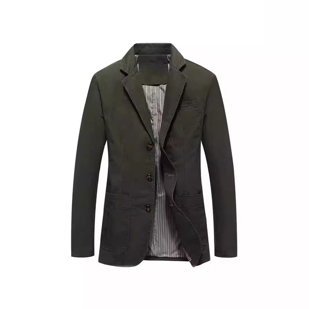 Męska kurtka w codzienny styl z three-button przód i naszywane kieszenie