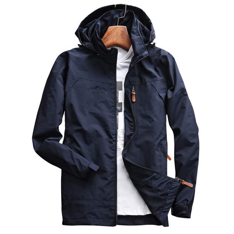 Męski softshell funkcjonalny kurtka z kaptur, oddychający polar podszewka i ukryty kieszenie na zamek