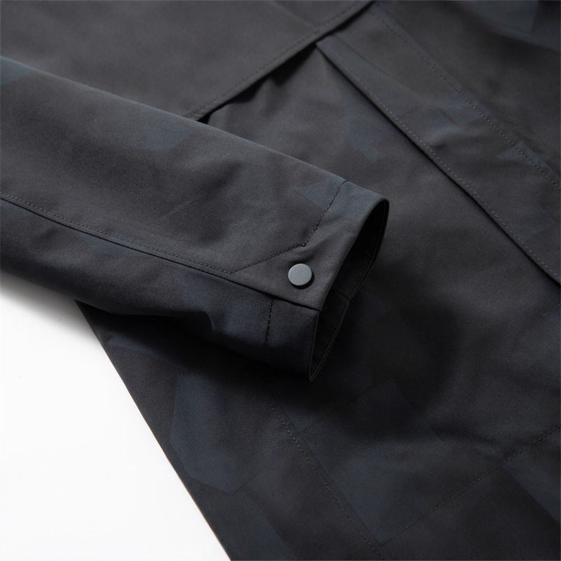 Męski Wodoodporny, Oddychający Miejski Overall Kurtka z Kaptur i Minimalist Utility Stylizacja