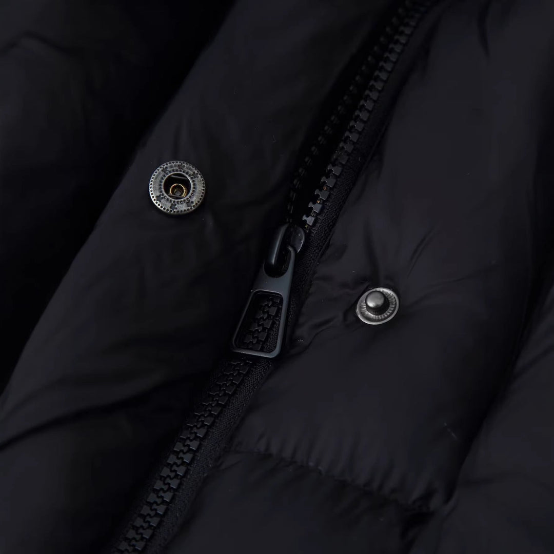 Damska pikowana oversize Parka z XXL Hood i klapką kieszeniami Lumaza