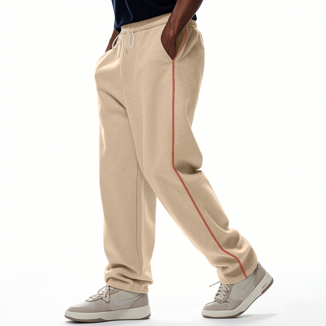 Męska casually fitting sweatpants z boczny ozdobny szew, elastyczny Komfort waistband, i deep kieszenie boczne