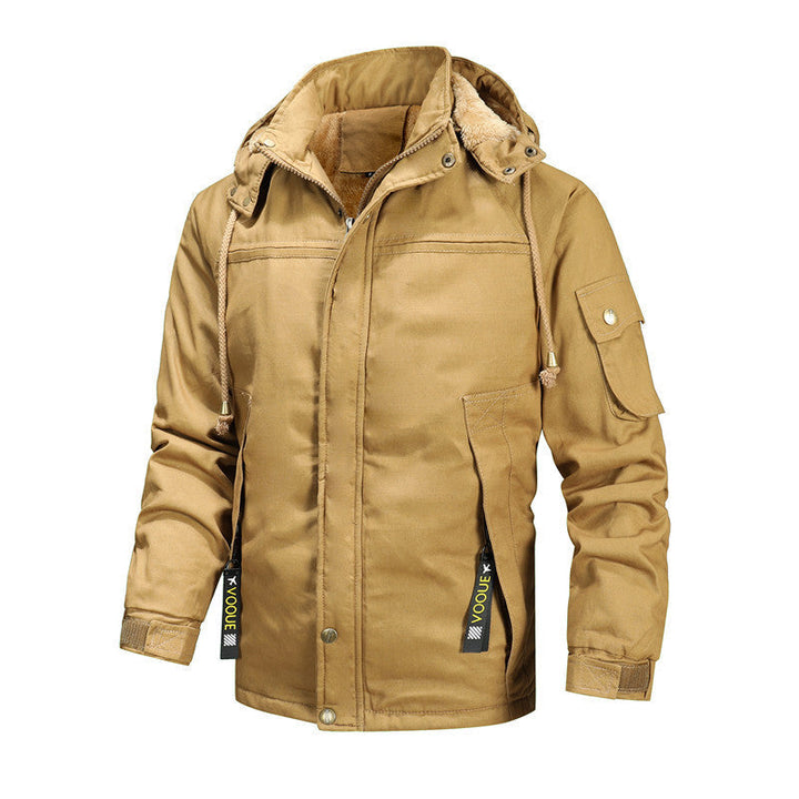 Męska solidny field parka z fleece Lwwg i utility kieszeniami