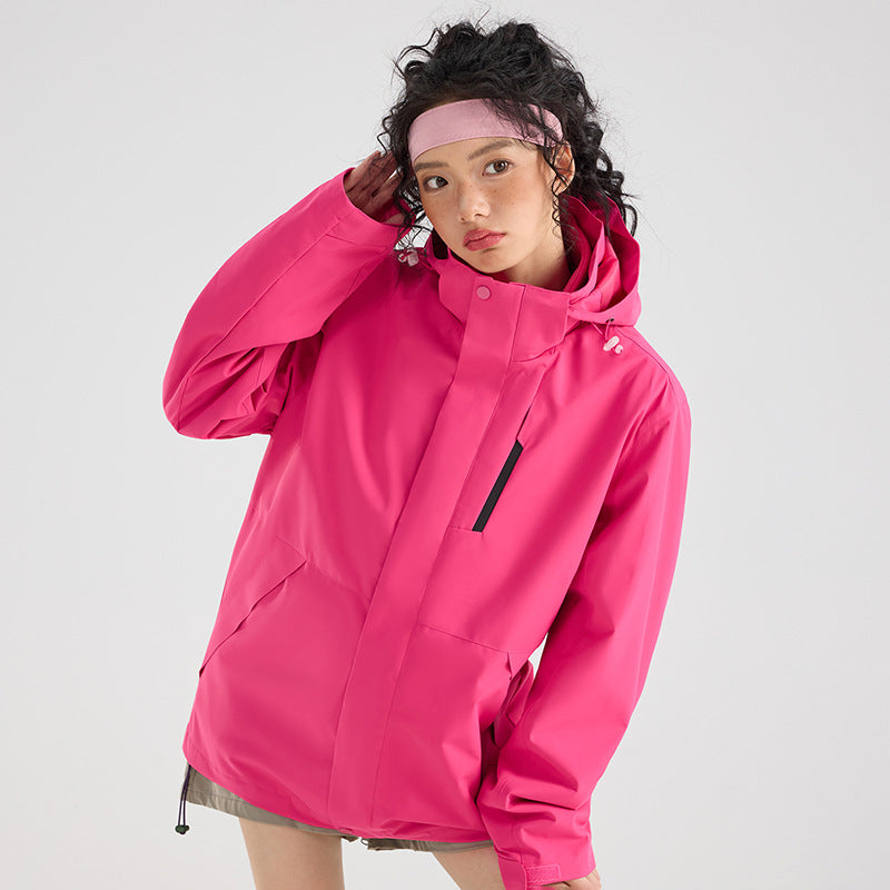 Damska lekka wodoodporna Parka bluza z kapturem kurtka z Sealed Seams i ściągaczem Lumaza