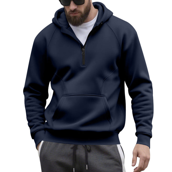 Męska krótki zamek bluza z kapturem w minimalistyczny softshell wygląd z kieszeń kangurka i raglanowy Rękawy