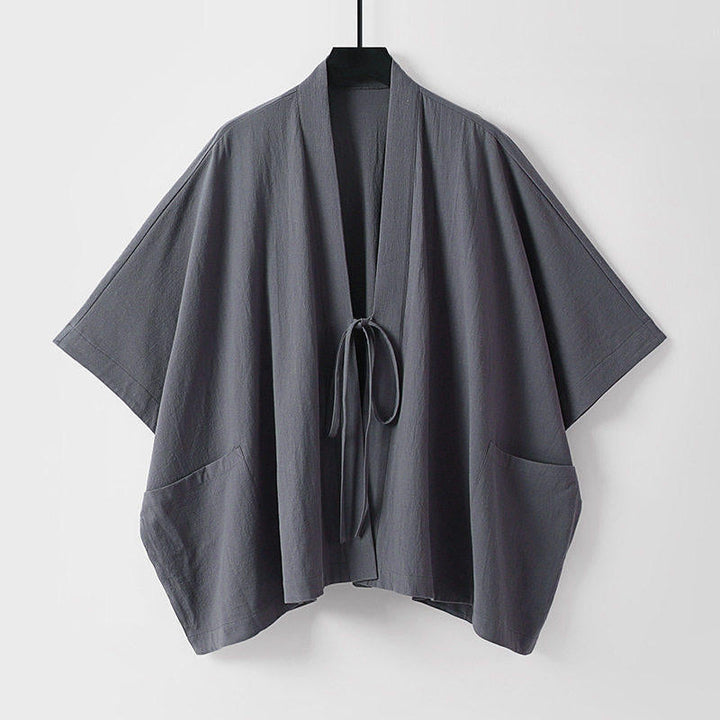 Damska oversize kimono kardigan z Tie i z naszywanymi kieszeniami Lumaza