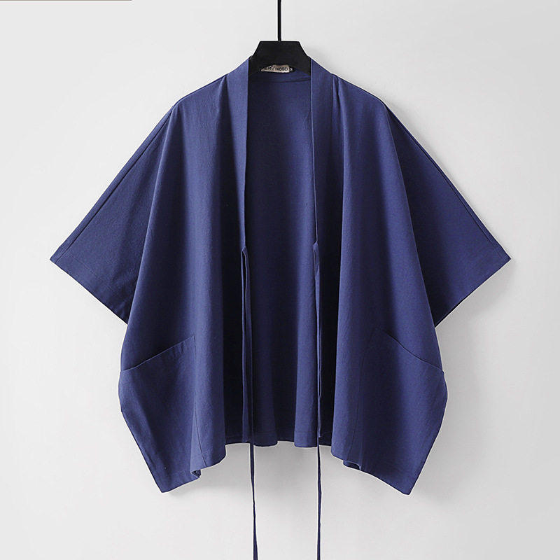 Damska oversize kimono kardigan z Tie i z naszywanymi kieszeniami Lumaza
