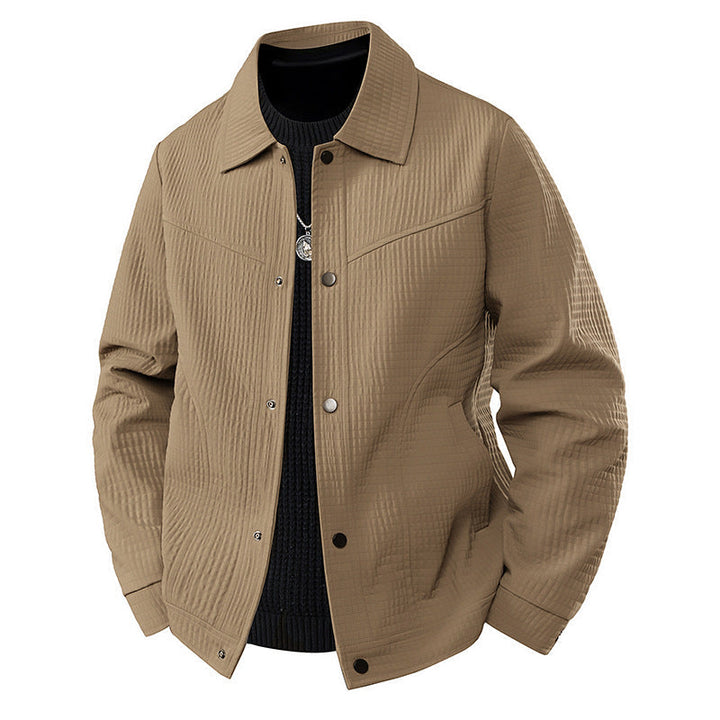 Męski Light Transitional Kurtka w Roboczy Styl z Microstructured Twill Stylizacja i Snap Guzik Placket