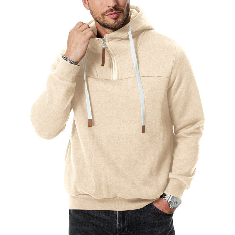 Męska nano sweat krótki zamek z textured interior, regulowany kaptur i szeroki prążkowany Dół