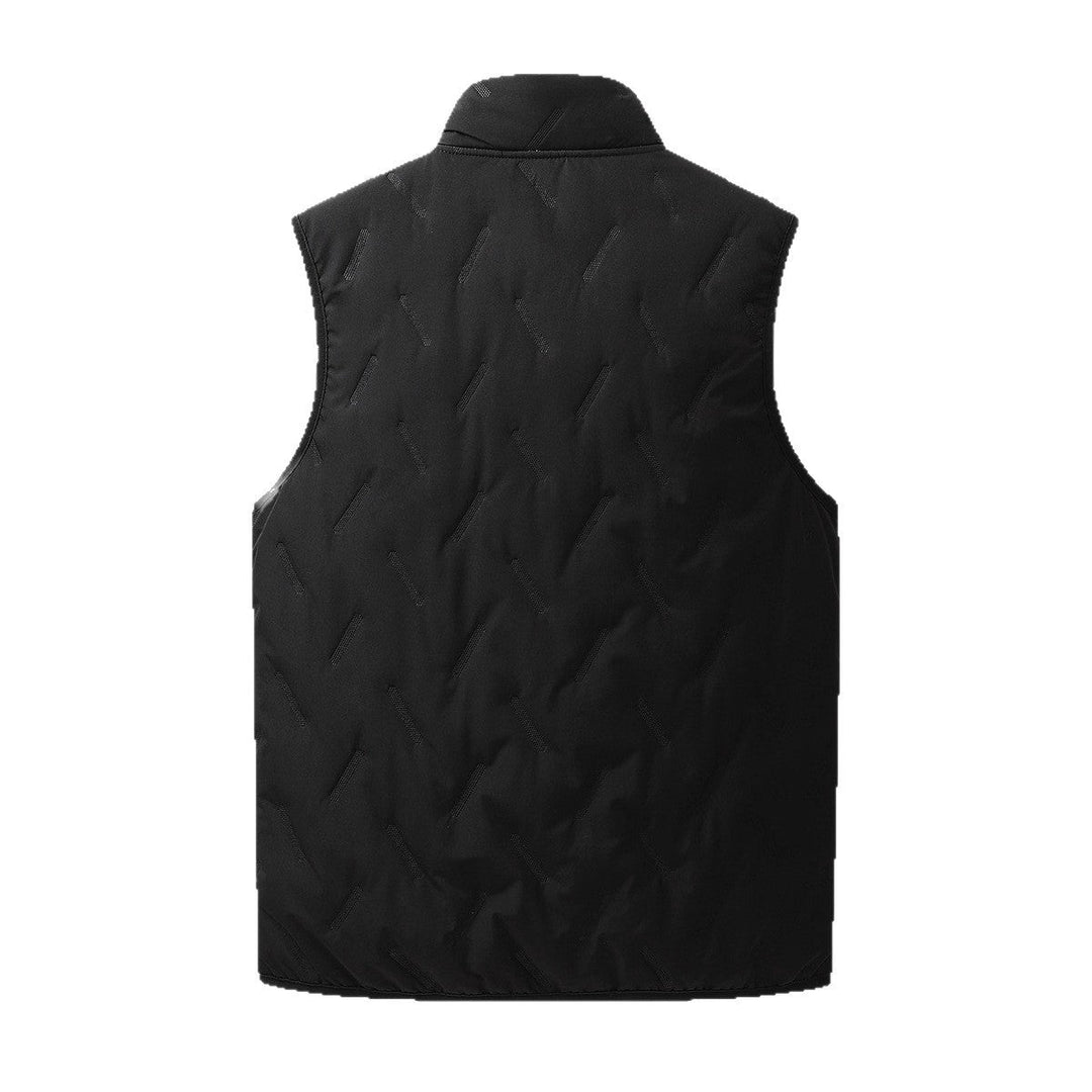 Męski Reversible Termiczny Kamizelka pikowana z Ocieplający Teddy Podszewka &amp; High Neck Stójka