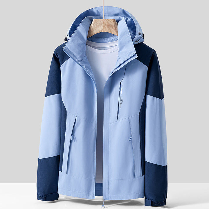 Unisex oddychająca softshellowa Outdoor kurtka in Colorblock Design z regulowanym Hood i Concealed Two-Way zamkiem błyskawicznym Lumaza