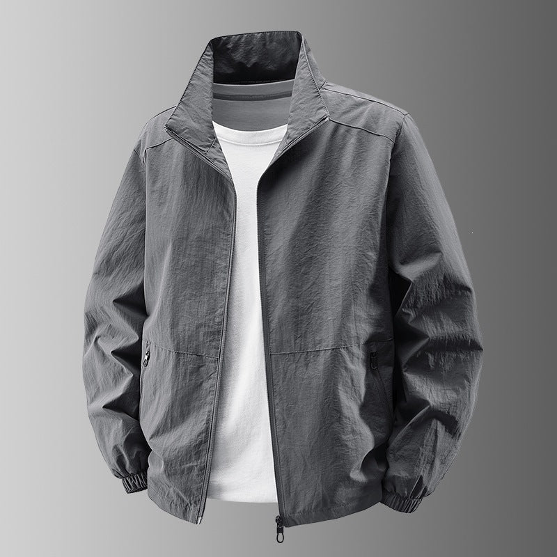 Męski Ultralight Technical Blouson Kurtka z elastyczne mankiety, ukryty kieszenie na zamek &amp; oddychający nylon mix