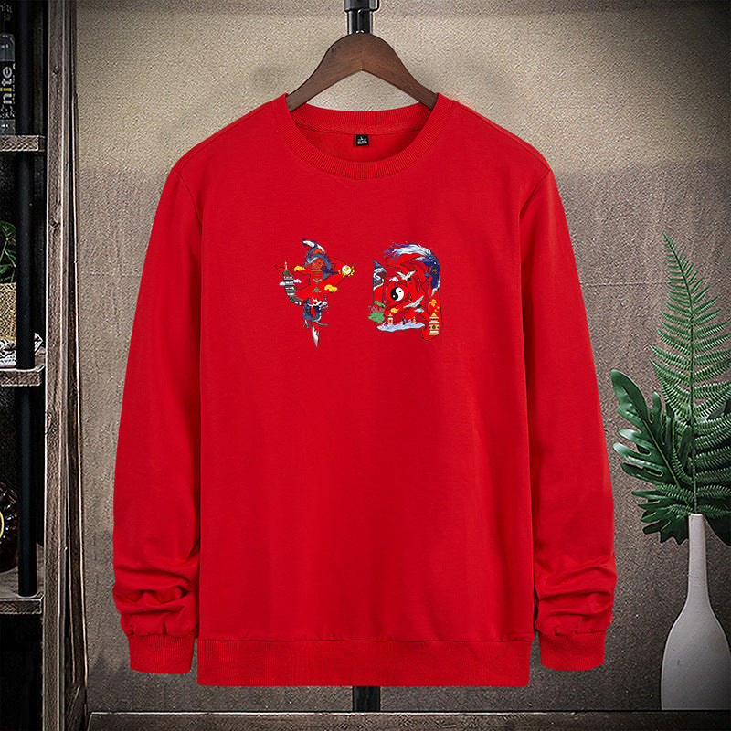 Męska Okrągły Dekolt Bluza z Detailed Graficzny Print