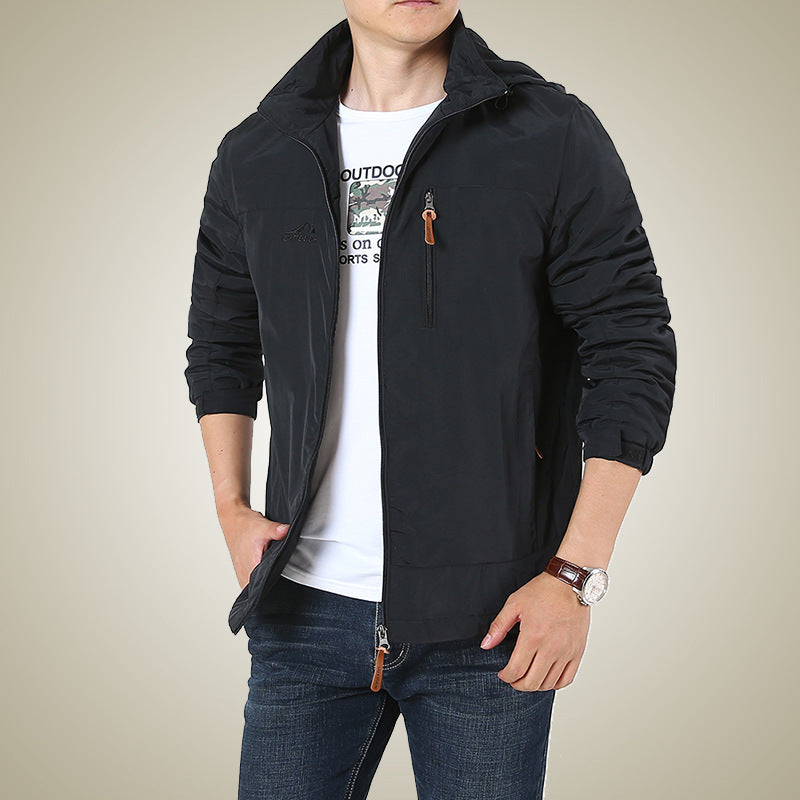 Męski Oddychający Minimalist Softshell Kurtka field z Stand-up Kołnierz i Chest Zamek