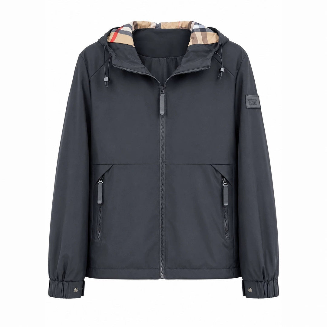 Męska lekka wiatroszczelna softshell kapturemed kurtka z w kratę lwed kapturem