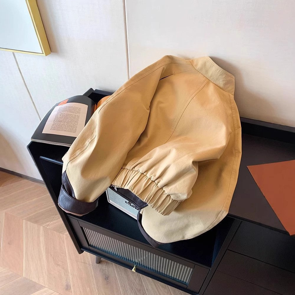 Damska Harrington kurtka z leather trim i ukrytym zamkiem Lumaza