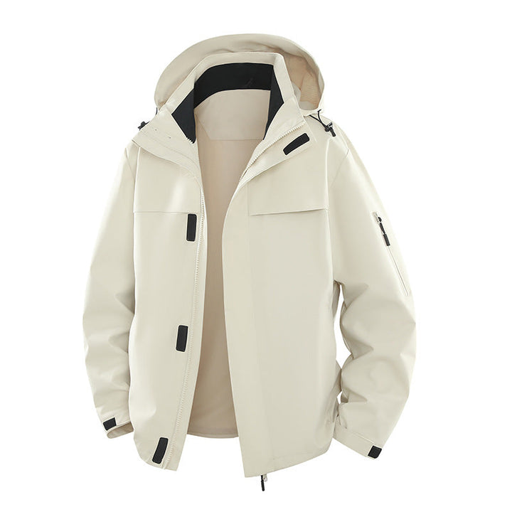 Męska miejski kurtka softshell outdoorowy z kapturem, ukrytym zamkiem i Multiple kieszeniami