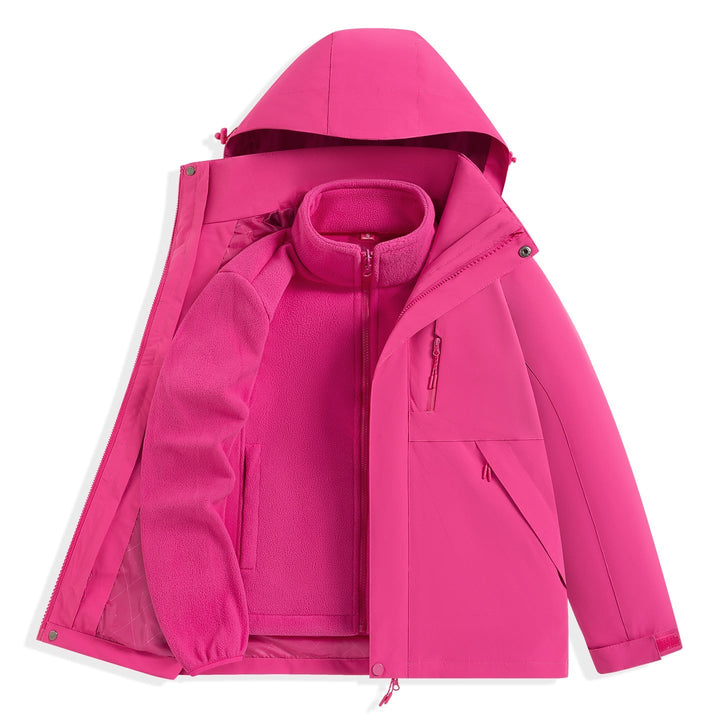 Męska two-warstwa outdoorowy parka z removable fleece wner kurtka i kapturem