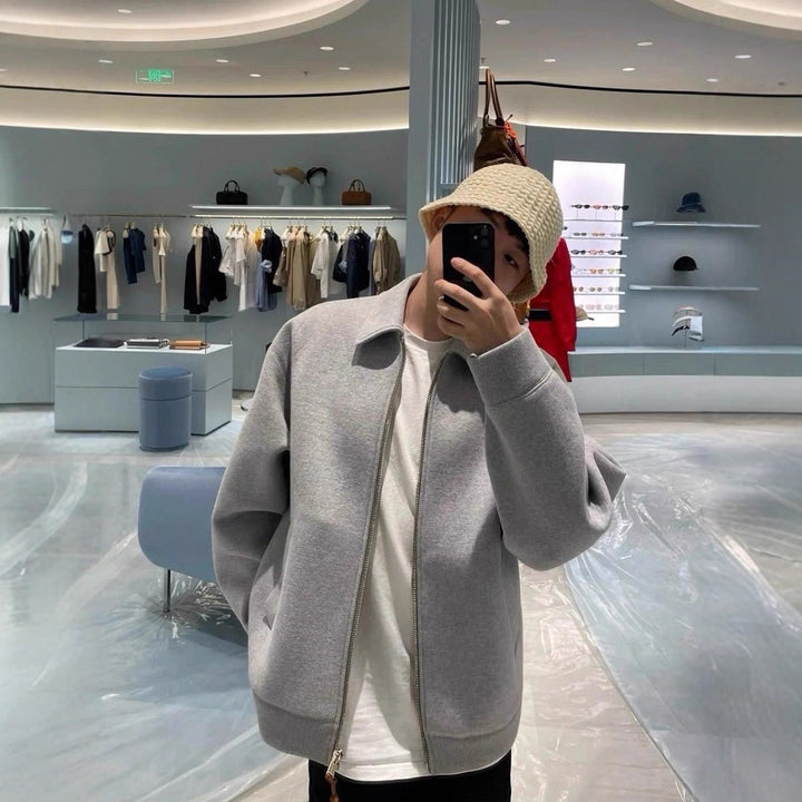Męski Komfortowy Zip-Up Sweat Kurtka