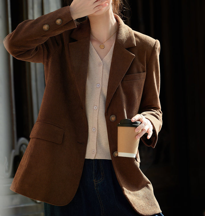 Damska stylish cord marynarka Lumaza