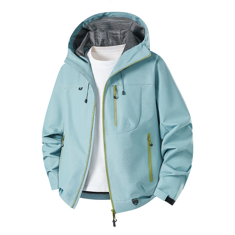 Męska wodoodporny technical softshell kurtka z kapturem, oddychająca mesh lwwg i zamkiemed kieszeniami