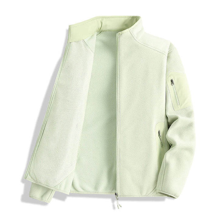 Męski kurtka polarowa z kołnierz ze stójką i softshell inserts