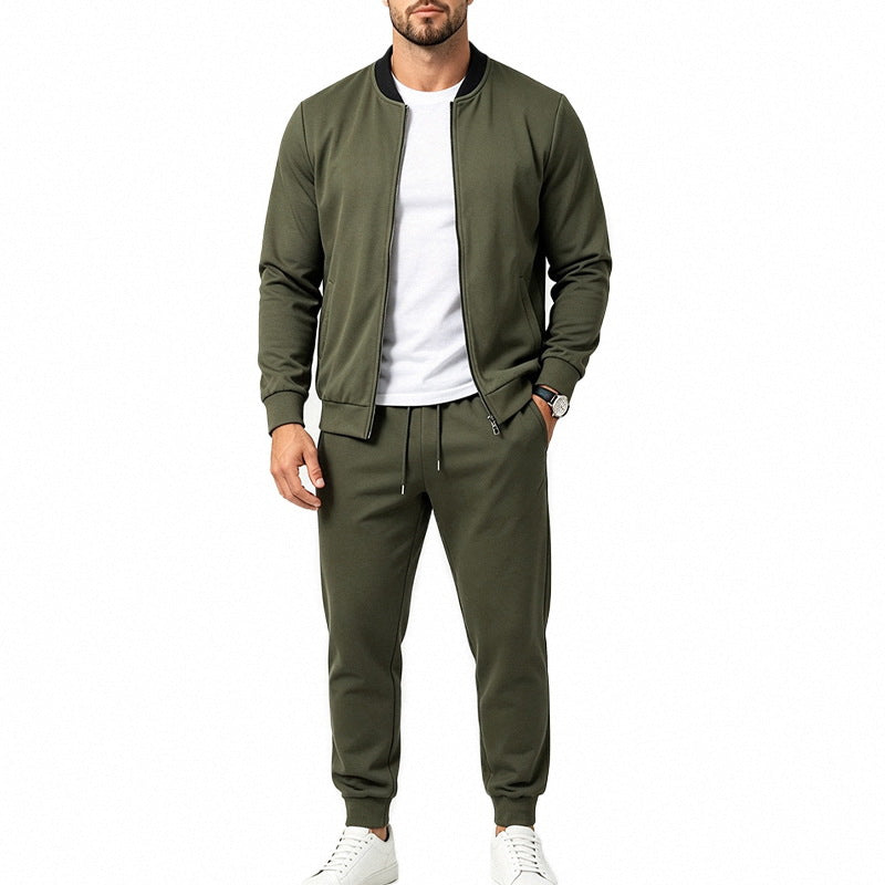 Męska sweat set wykonana z miękki sweat tkanina z kurtka bomberka i tapered jogging spodnie