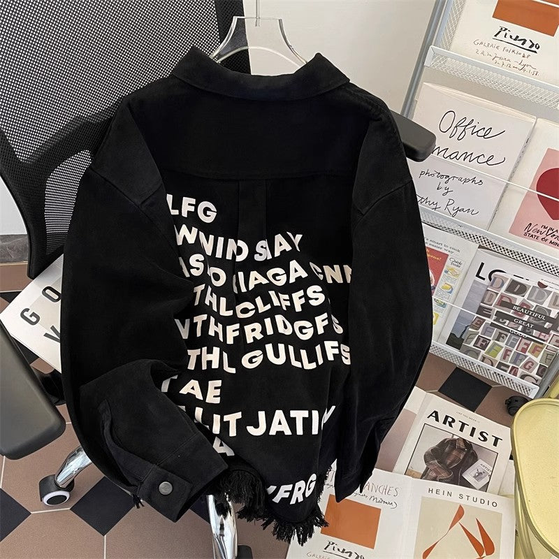 Damska miejska oversize kurtka z Creative Lettering Lumaza