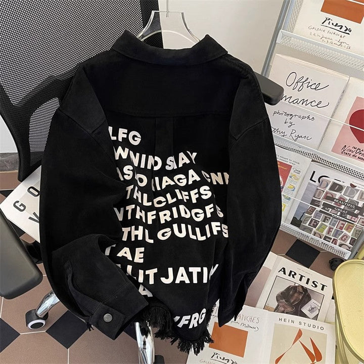 Damska miejska oversize kurtka z Creative Lettering Lumaza