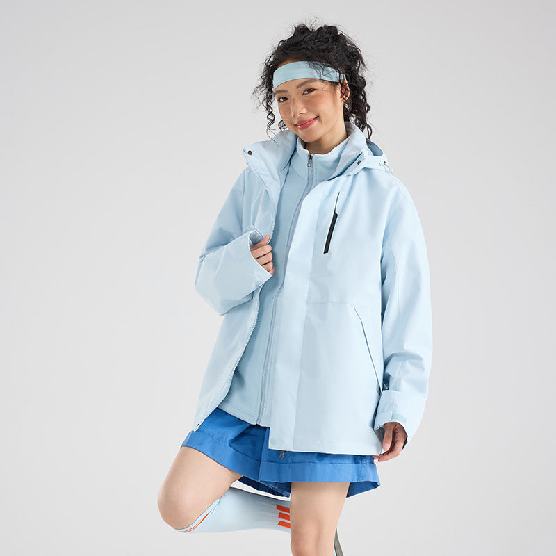 Damska lekka wodoodporna Parka bluza z kapturem kurtka z Sealed Seams i ściągaczem Lumaza