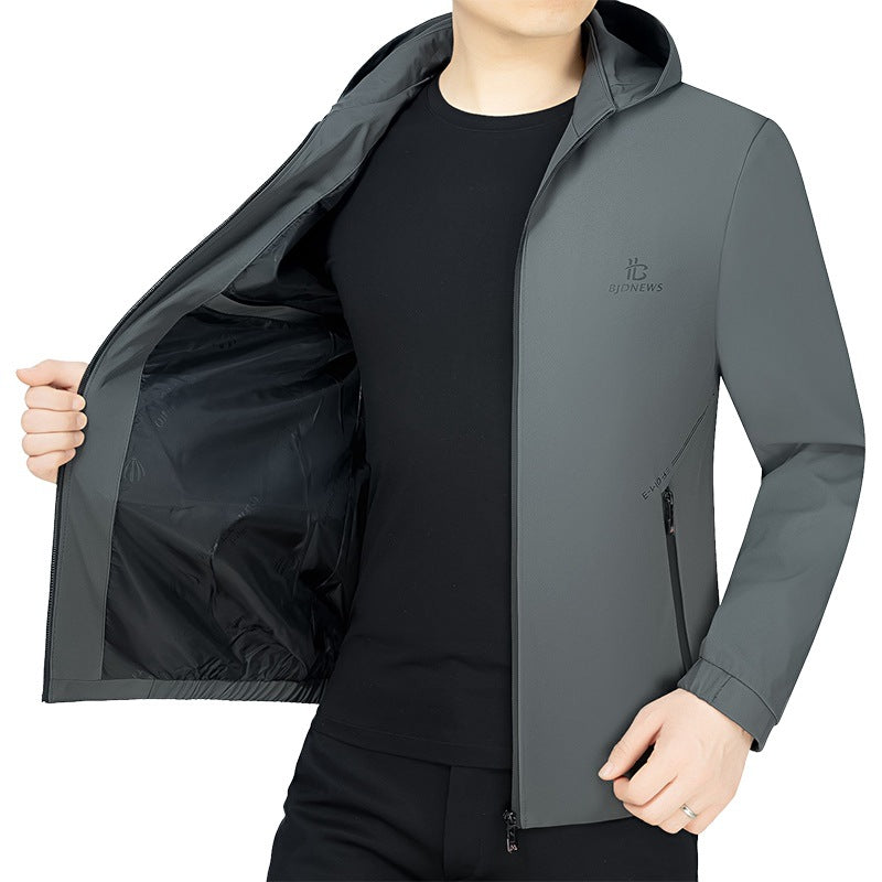 Męska Z kapturem Kurtka softshell z wiatr i woda odpychający membrane i zippered Kieszenie