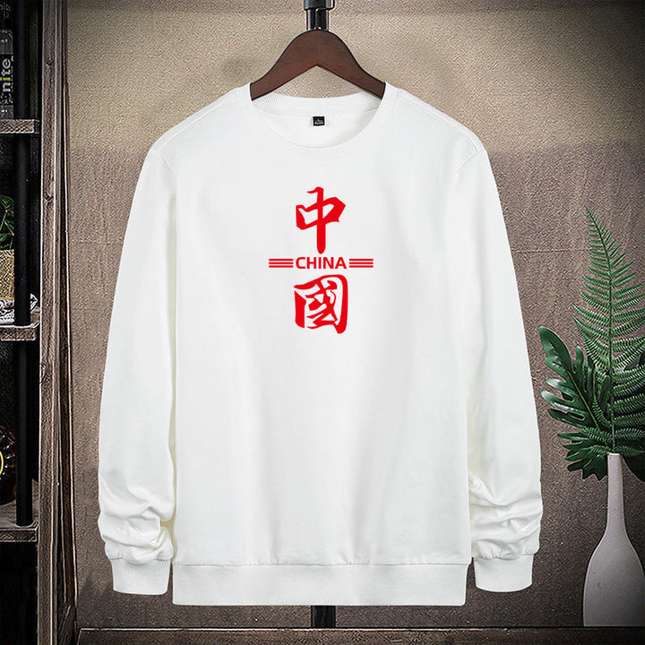 Męska bluza z okrągły dekolt i wyrazisty logo print