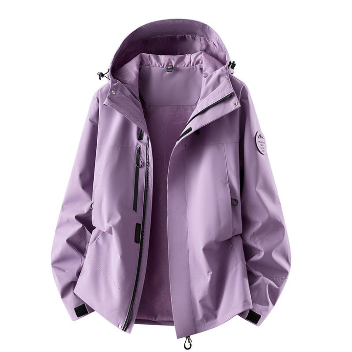 Damska techniczny three-layer softshell deszczem kurtka z taped szwy i multifunctional Kieszenie