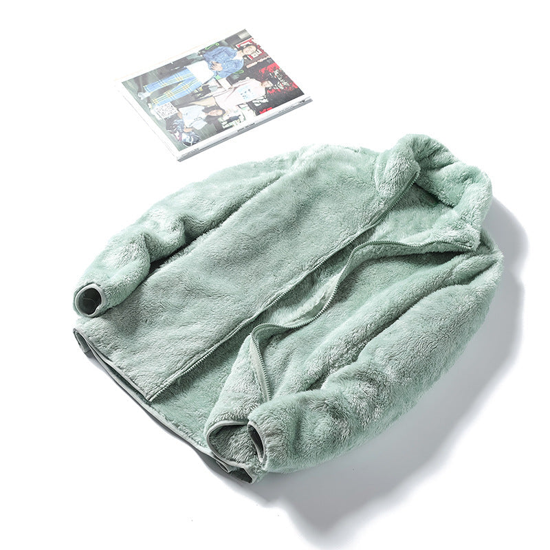 Damska Cozy Teddy polarowa kurtka in oversize styl z ze stójką i zamkiem błyskawicznym