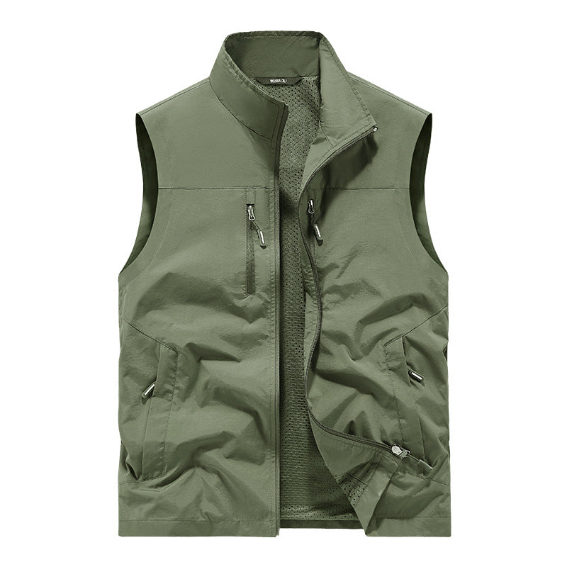 Męska lekka outdoorowy kamizelka z Mesh Lwwg i Multifunction kieszeniami