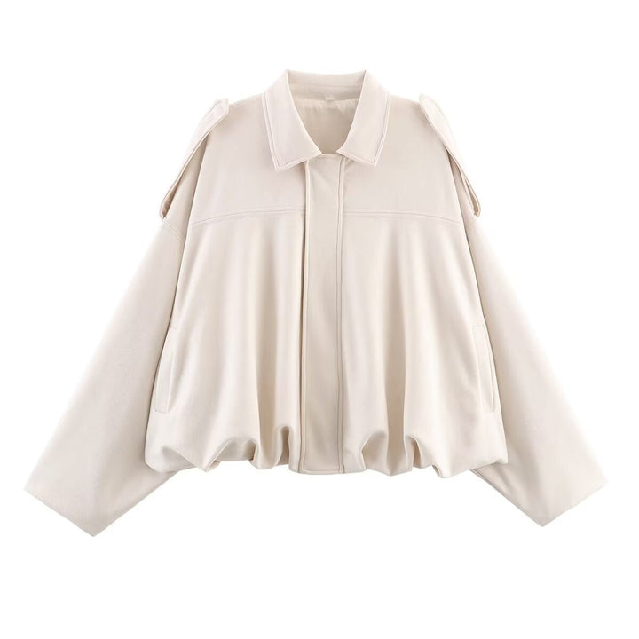 Damska oversize Suede Imitation krótka kurtka Lumaza