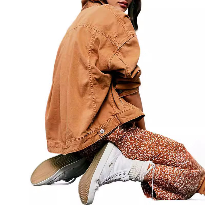 Damska Codzienny kurtka jeansowa w oversize Styl z ozdobny fringes