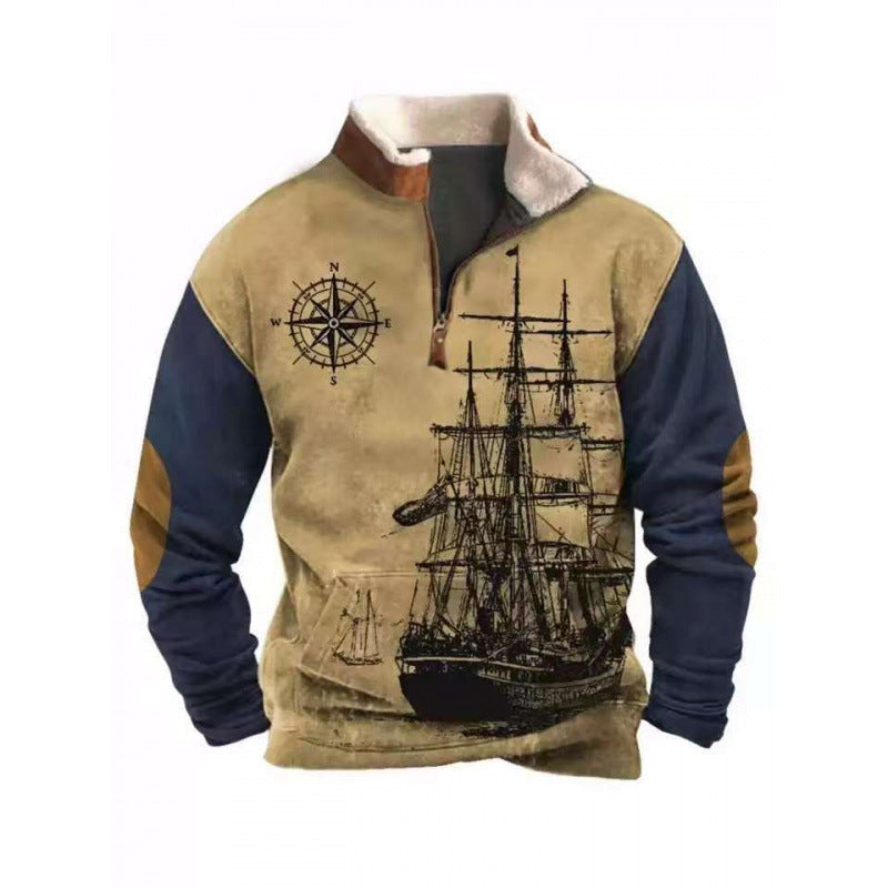 Męska Stylowy Bluza z kapturem z Kaptur i Nautical Print