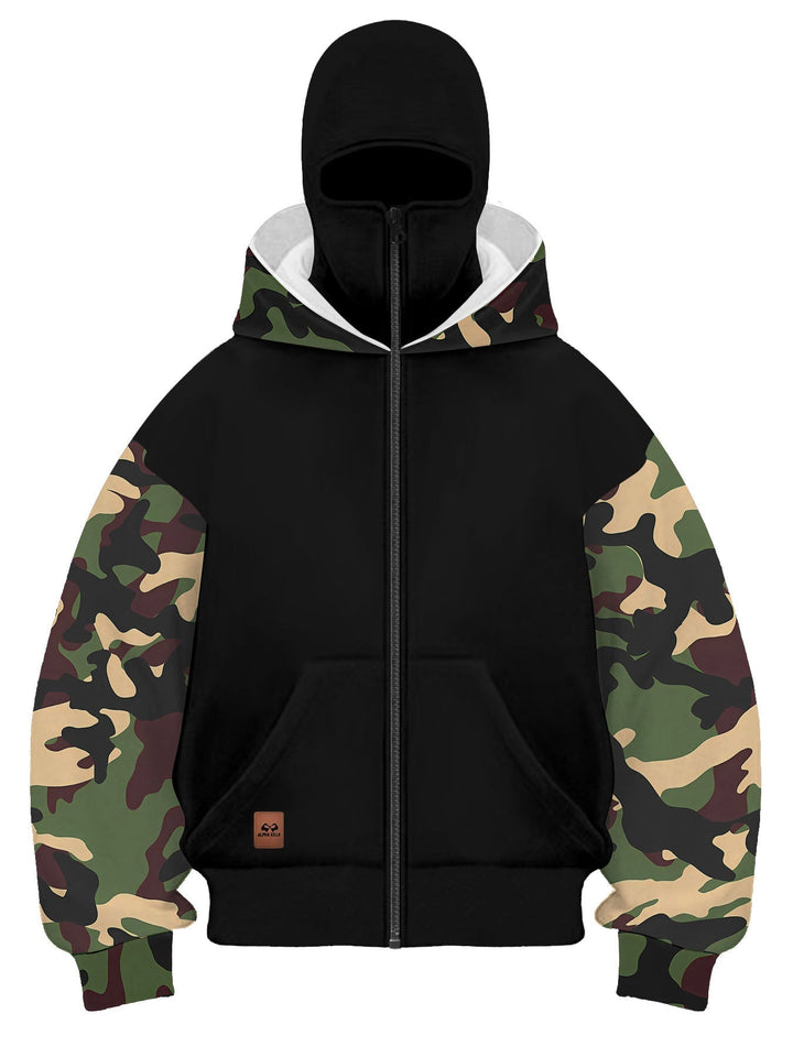 Męska Modny Camouflage Bluza z kapturem