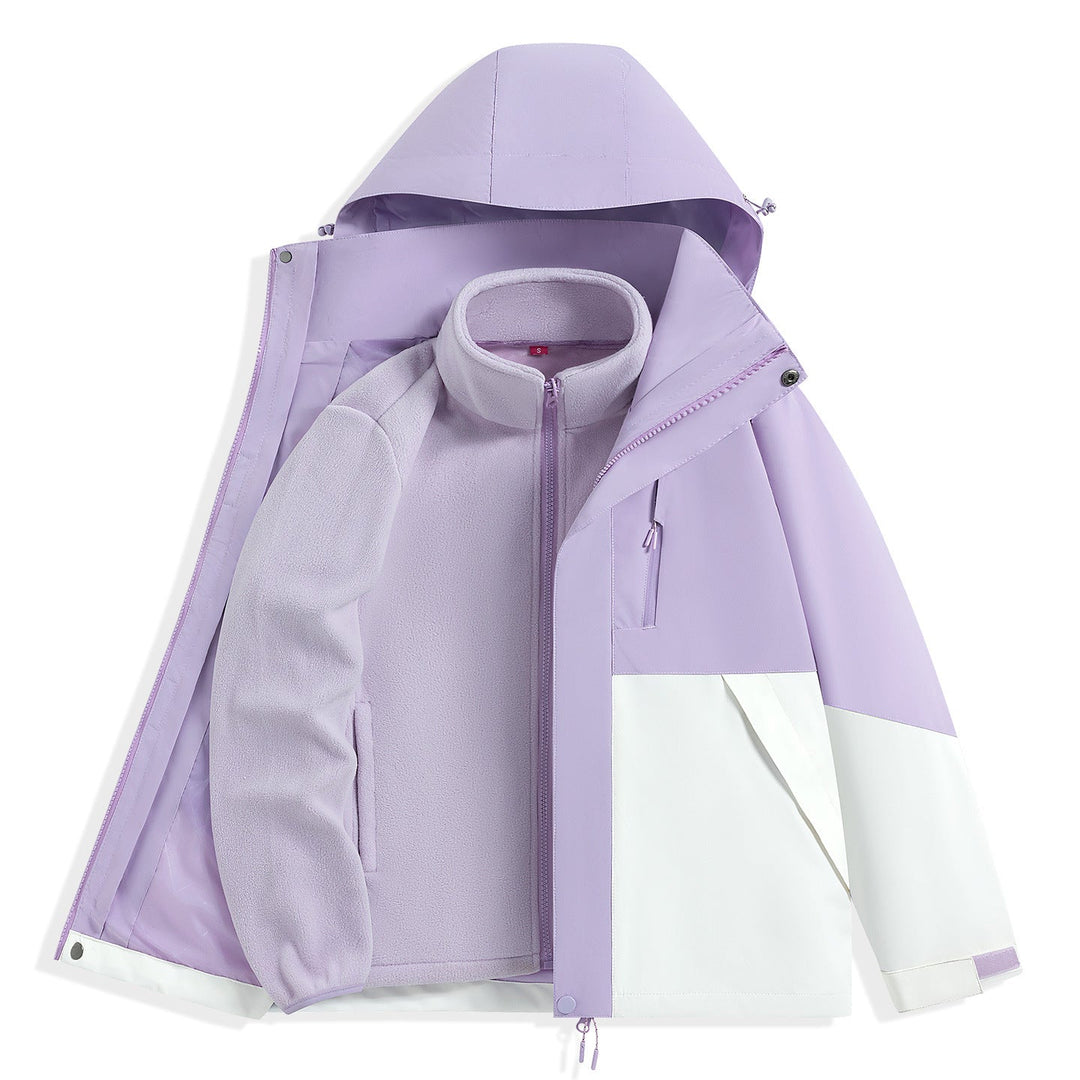 Męska two-warstwa outdoorowy parka z removable fleece wner kurtka i kapturem