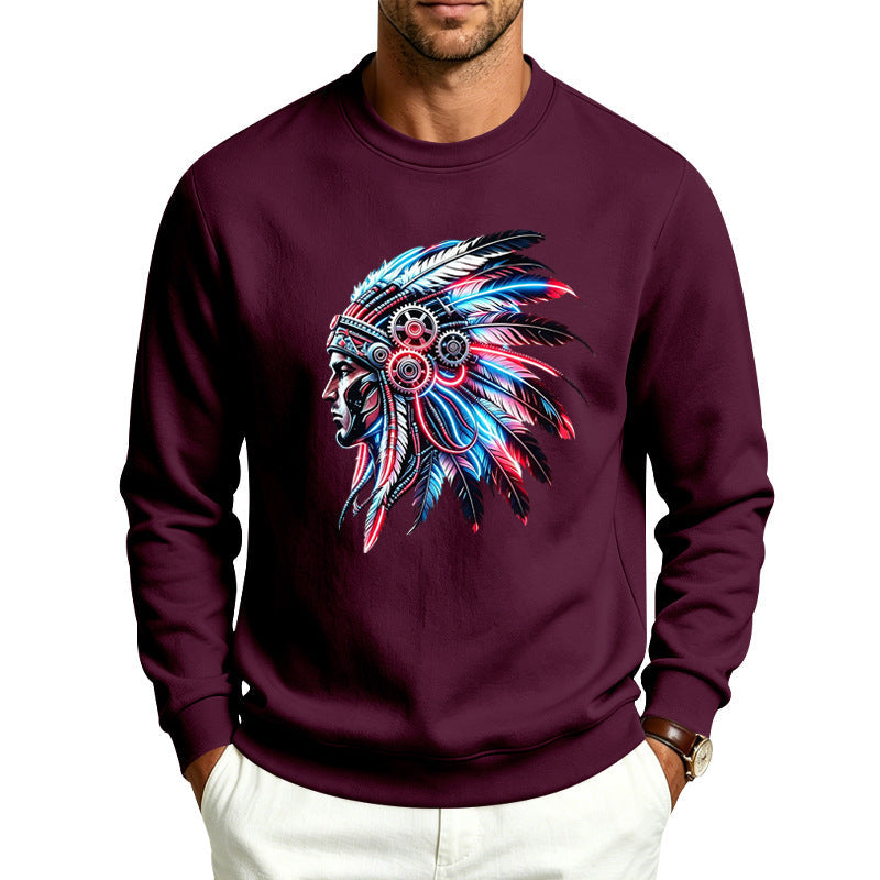 Męska bluza z detailed feather decoration print