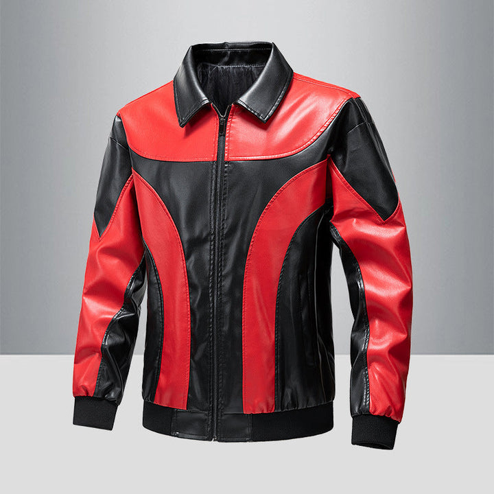 Kurtka ze skóry syntetycznej męska o sportowym kroju - do aktywności sportowej