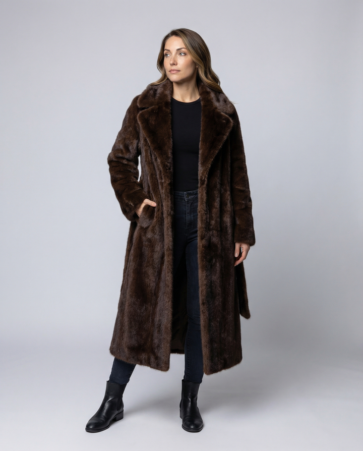 Luxurious Damska imitacja fur płaszcz wwter