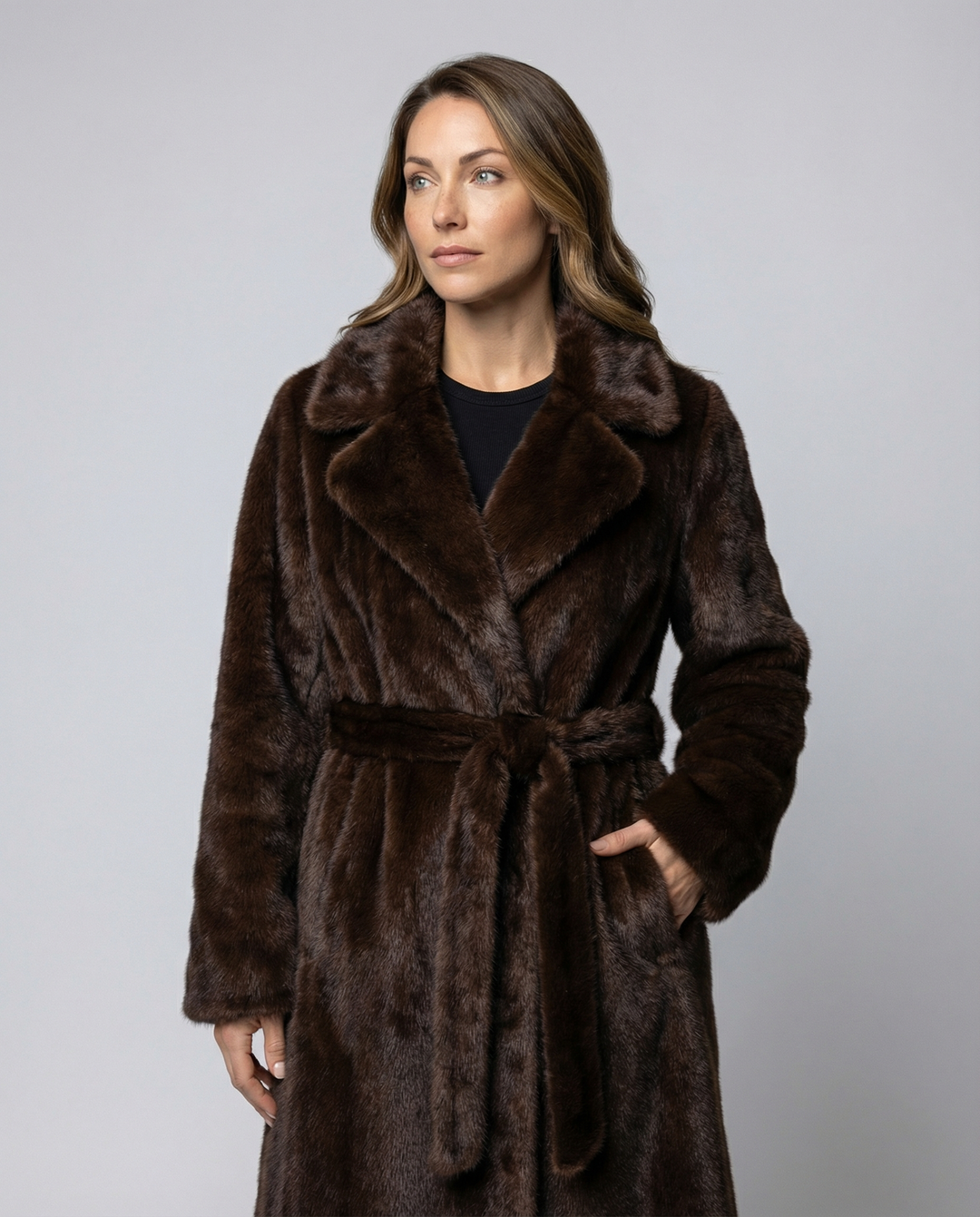 Luxurious Damska imitacja fur płaszcz wwter