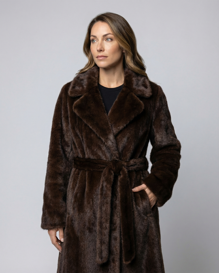Luxurious Damska imitacja fur płaszcz wwter