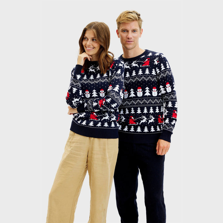 stylowy Christmas sweter Granatowy Męska