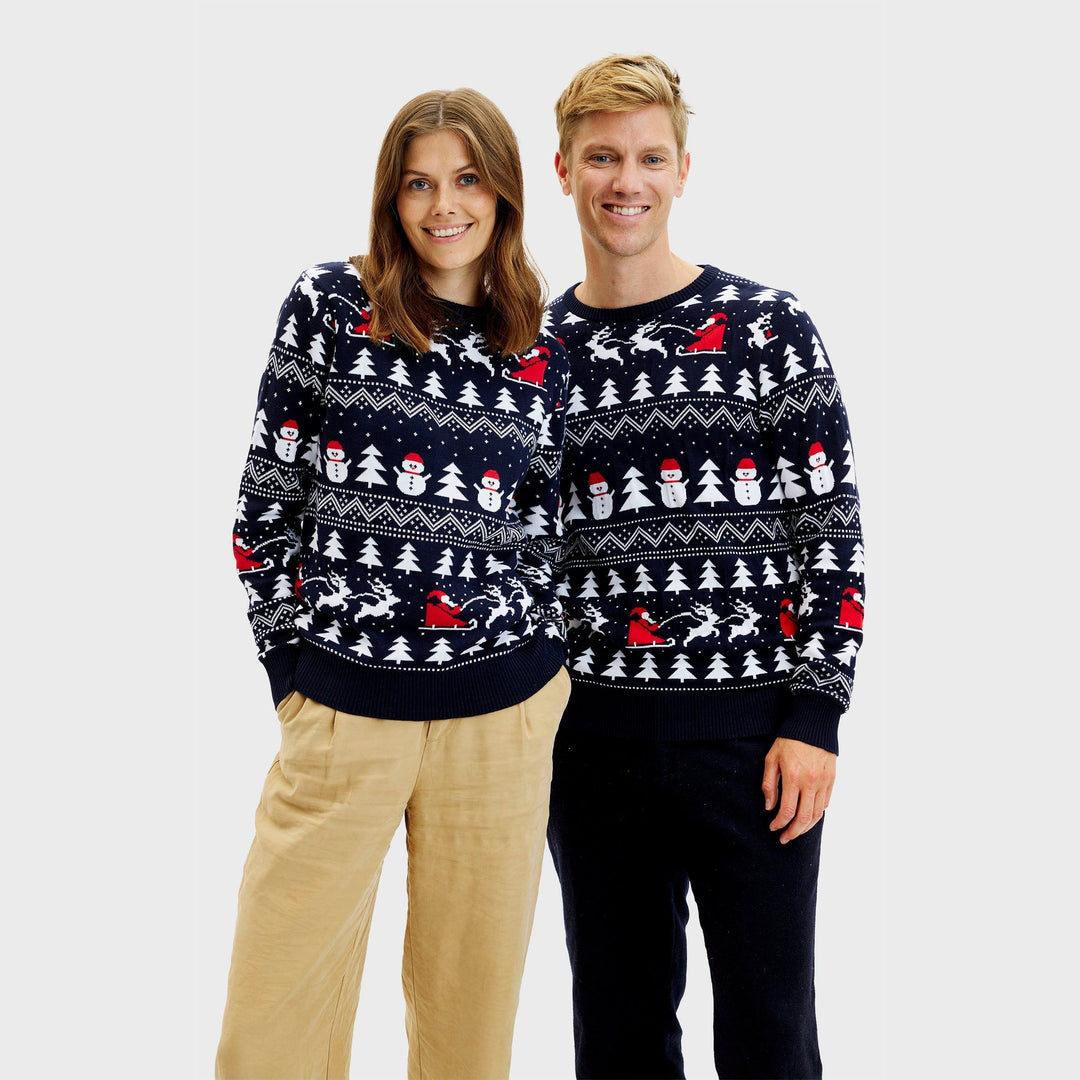 stylowy Christmas sweter Granatowy Męska