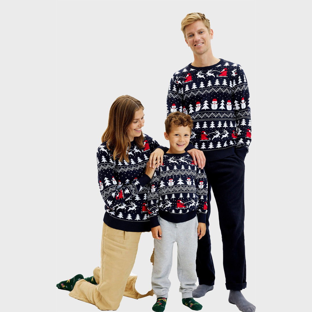 stylowy Christmas sweter Granatowy Męska