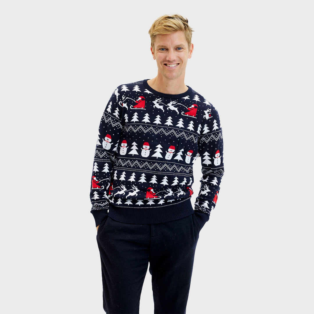 stylowy Christmas sweter Granatowy Męska